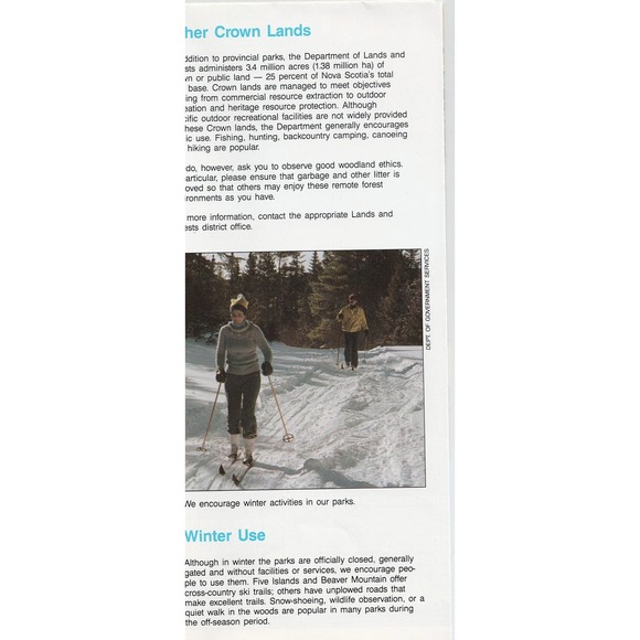 24 x 18 Foldable Nova Scotia Provincial Parks Department of Tourism Brochure Map - Picture 2 of 6
